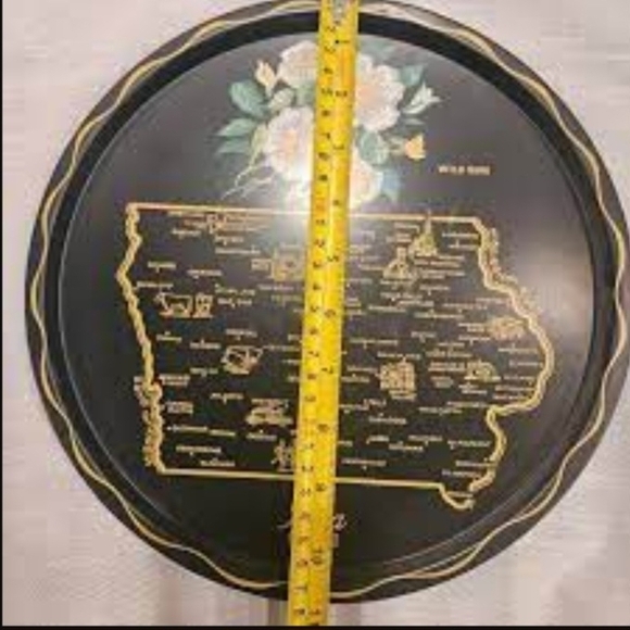 Vintage Handpainted Iowa State Souvenir Serving Platter - Picture 2 of 2